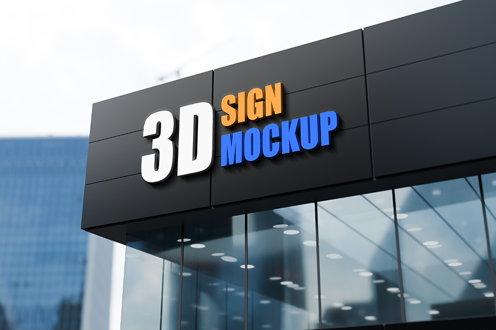 3d Sign Mockup